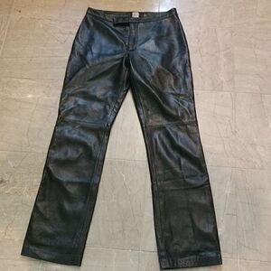 Vintage Black Retro Leather Pants. Mob wife style Size 6 28"